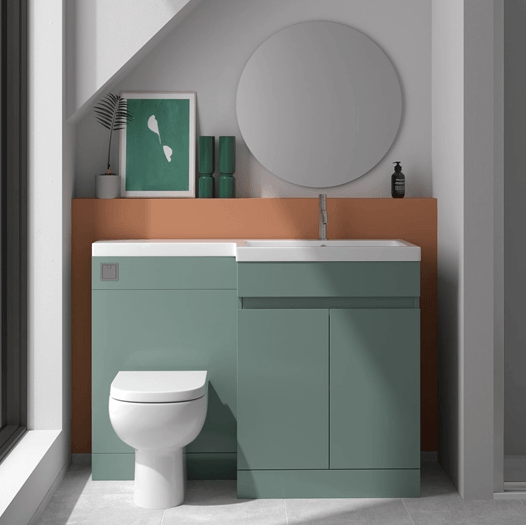 Dylan 1100mm Combination Basin & Toilet Unit - Matt Green
