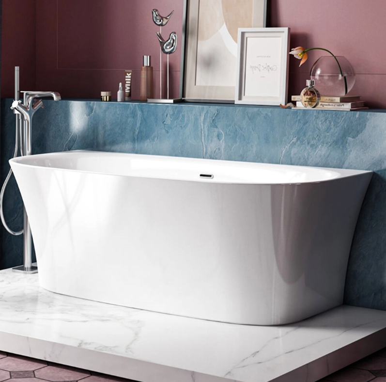 Charlotte Edwards Carme White Back to Wall Bath