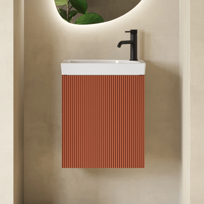 Drench Groove 460mm Fluted Wall Hung Cloakroom Vanity Unit & Basin
