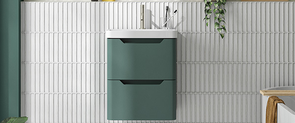 coloured vanity unit