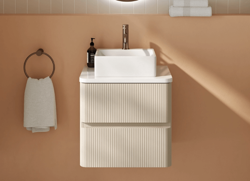 Drench Origin 500mm Fluted Wall Mounted Vanity Unit & Countertop