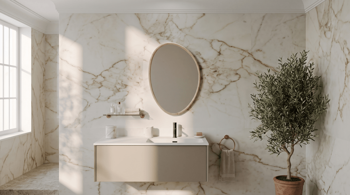 Siena Stone Effect Framed Mirror
