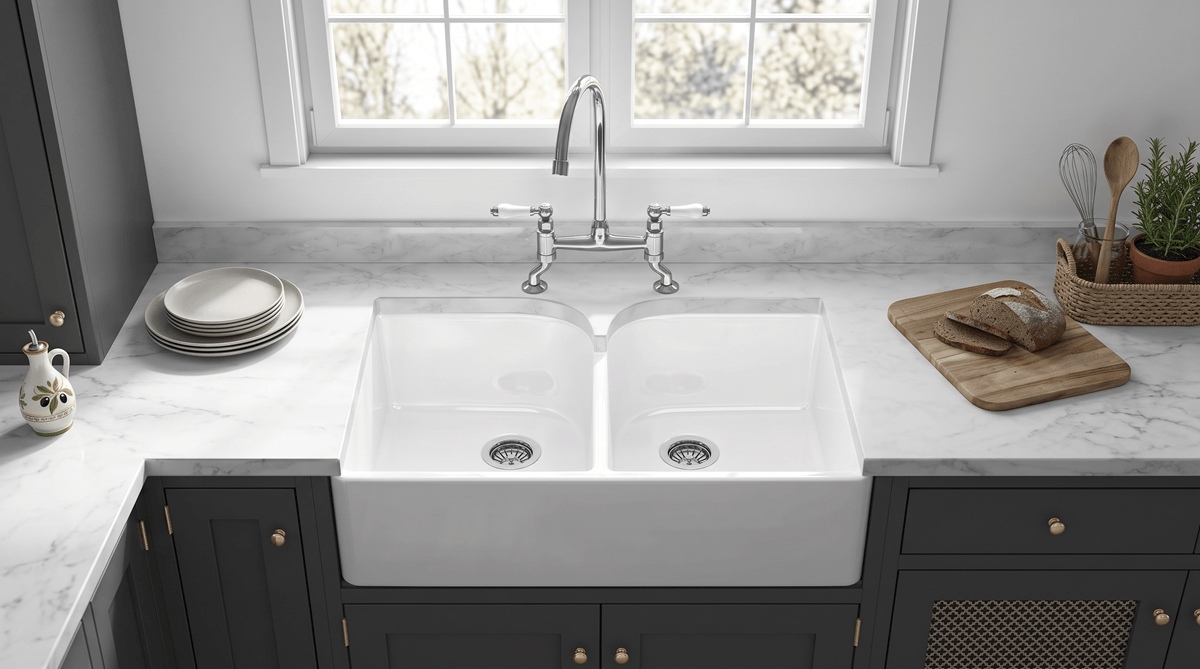 Butler & Rose Ceramic Fireclay Double Belfast Kitchen Sink