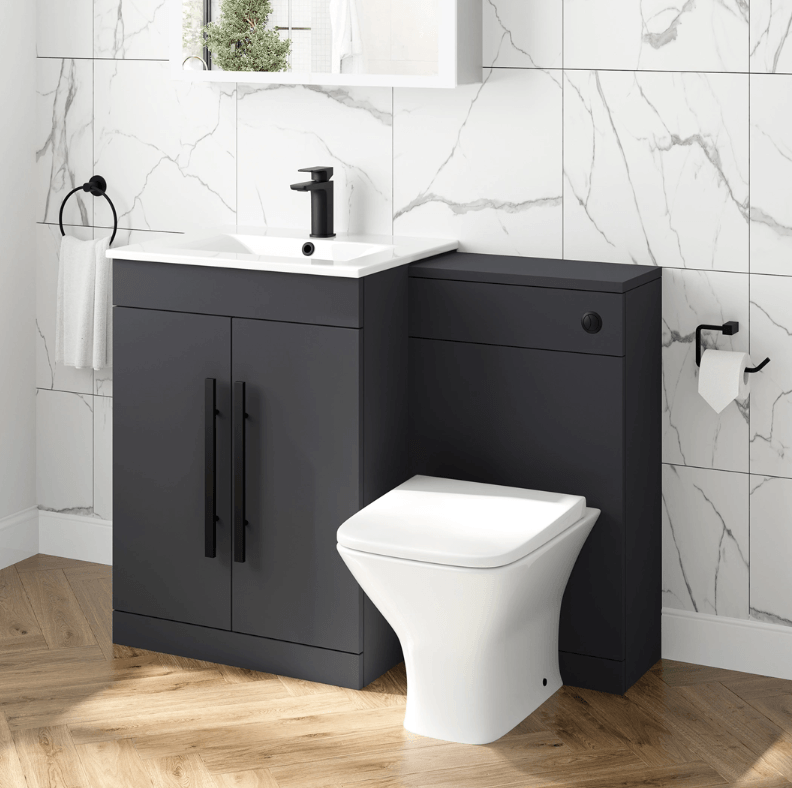 Vellamo Aspire 1100mm 2 Door Combination Basin & Toilet Unit