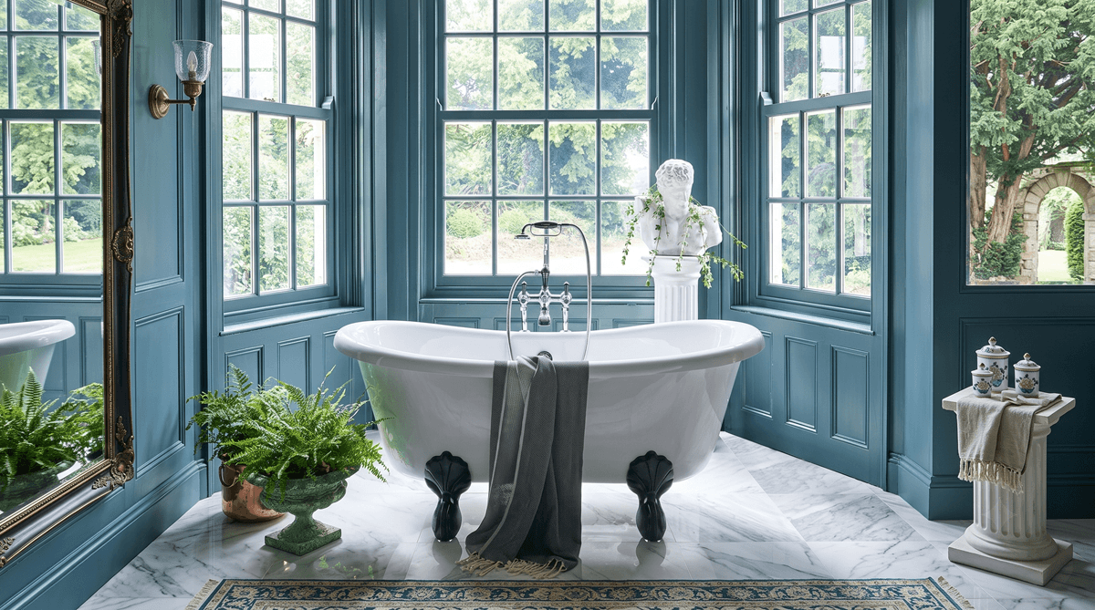  Burlington Bateau Roll Top Freestanding Bath 1640x700mm, Black Claw Feet