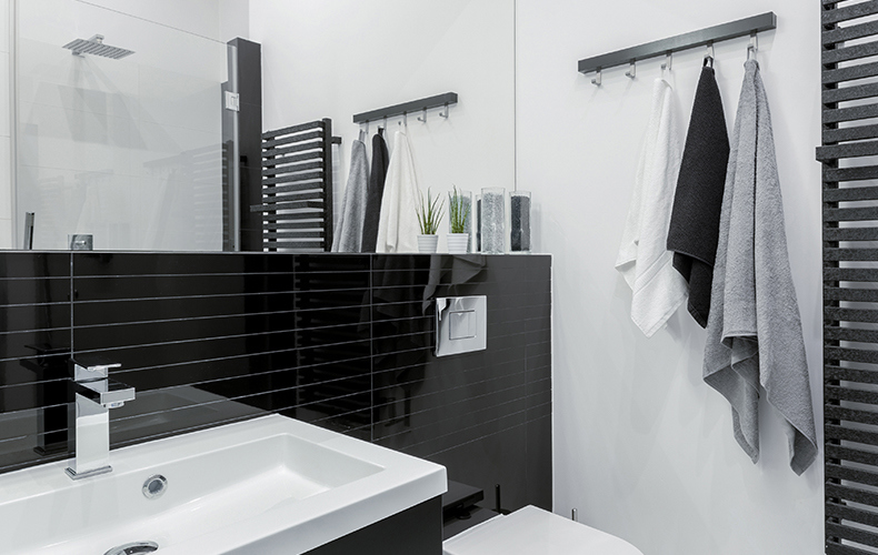 Black Bathroom Feature Wall